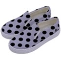 Polka Dots Black On Cloudy Grey Kids  Canvas Slip Ons View2