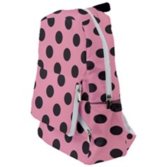 Polka Dots Black On Flamingo Pink Travelers  Backpack by FashionBoulevard