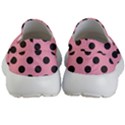 Polka Dots Black On Flamingo Pink Kids Lightweight Slip Ons View4