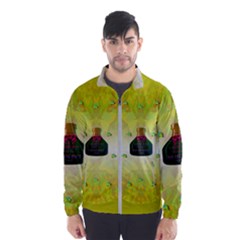 Birds And Sunshine With A Big Bottle Peace And Love Men s Windbreaker by pepitasart