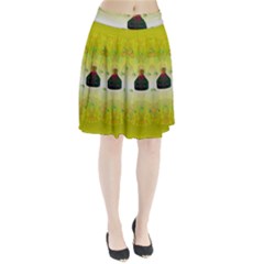 Birds And Sunshine With A Big Bottle Peace And Love Pleated Skirt by pepitasart