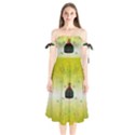 Birds And Sunshine With A Big Bottle Peace And Love Shoulder Tie Bardot Midi Dress View1