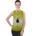 Birds And Sunshine With A Big Bottle Peace And Love Mock Neck Chiffon Sleeveless Top View1