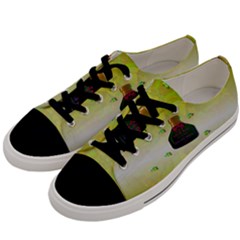 Birds And Sunshine With A Big Bottle Peace And Love Men s Low Top Canvas Sneakers by pepitasart