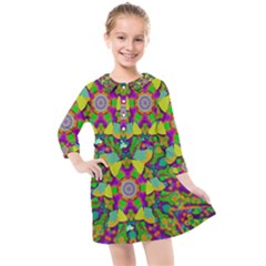 Birds In Peace And Calm Kids  Quarter Sleeve Shirt Dress by pepitasart