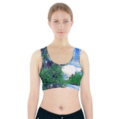 Drawing Of A Summer Day Sports Bra With Pocket by Fractalsandkaleidoscopes