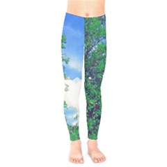 Drawing Of A Summer Day Kids  Leggings by Fractalsandkaleidoscopes