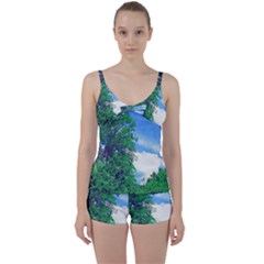 Drawing Of A Summer Day Tie Front Two Piece Tankini by Fractalsandkaleidoscopes