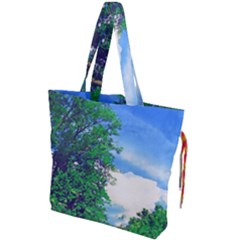 Drawing Of A Summer Day Drawstring Tote Bag by Fractalsandkaleidoscopes