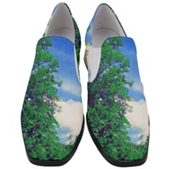 Drawing Of A Summer Day Women Slip On Heel Loafers by Fractalsandkaleidoscopes