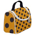 Polka Dots Black On Honey Orange Satchel Handbag View2