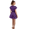 Polka Dots Black On Imperial Purple Flutter Sleeve Wrap Dress View2