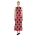 Polka Dots Black On Indian Red Sleeveless Maxi Dress View2