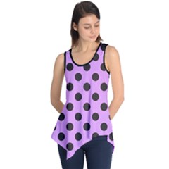 Polka Dots Black On Lavender Purple Sleeveless Tunic by FashionBoulevard