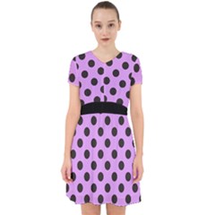 Polka Dots Black On Lavender Purple Adorable In Chiffon Dress by FashionBoulevard