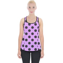 Polka Dots Black On Lavender Purple Piece Up Tank Top by FashionBoulevard