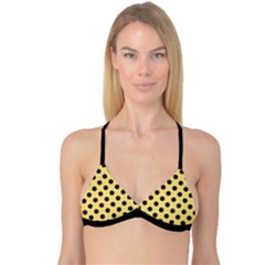 Polka Dots Black On Mellow Yellow Reversible Tri Bikini Top by FashionBoulevard