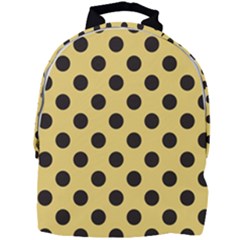 Polka Dots Black On Mellow Yellow Mini Full Print Backpack by FashionBoulevard