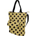 Polka Dots Black On Mellow Yellow Shoulder Tote Bag View1