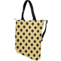 Polka Dots Black On Mellow Yellow Shoulder Tote Bag View2