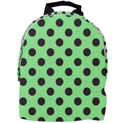 Polka Dots Black On Mint Green Mini Full Print Backpack by FashionBoulevard