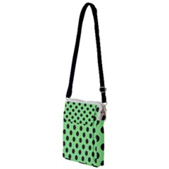 Polka Dots Black On Mint Green Multi Function Travel Bag by FashionBoulevard