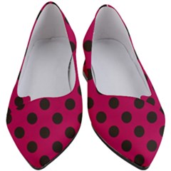 Polka Dots Black On Peacock Pink Women s Block Heels  by FashionBoulevard