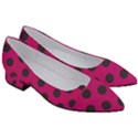 Polka Dots Black On Peacock Pink Women s Block Heels  View3