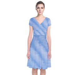 Wavy Cloudspa110232 Short Sleeve Front Wrap Dress