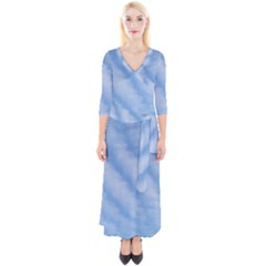 Wavy Cloudspa110232 Quarter Sleeve Wrap Maxi Dress