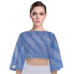 Wavy Cloudspa110232 Tie Back Butterfly Sleeve Chiffon Top by GiftsbyNature