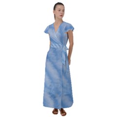 Wavy Cloudspa110232 Flutter Sleeve Maxi Dress