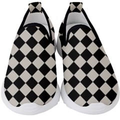 Block Fiesta Black And Abalone Grey Kids  Slip On Sneakers by FashionBoulevard