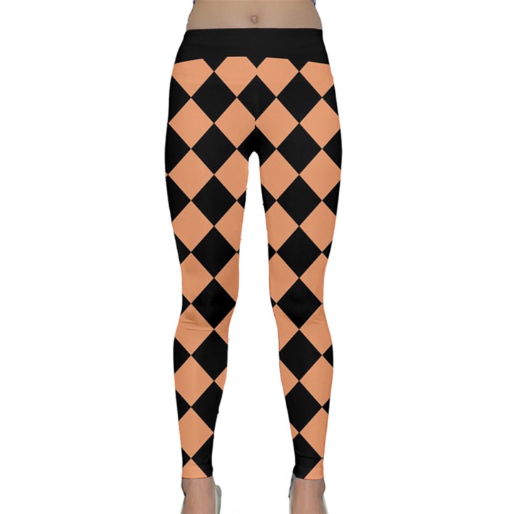 Block Fiesta Black And Cantaloupe Orange Classic Yoga Leggings