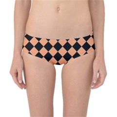 Block Fiesta Black And Cantaloupe Orange Classic Bikini Bottoms by FashionBoulevard