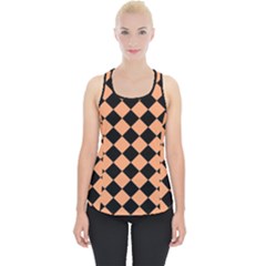 Block Fiesta Black And Cantaloupe Orange Piece Up Tank Top by FashionBoulevard