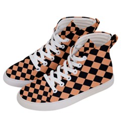 Block Fiesta Black And Cantaloupe Orange Women s Hi-top Skate Sneakers by FashionBoulevard