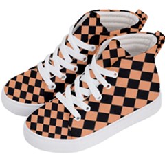 Block Fiesta Black And Cantaloupe Orange Kids  Hi-top Skate Sneakers by FashionBoulevard