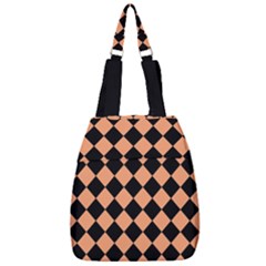 Block Fiesta Black And Cantaloupe Orange Center Zip Backpack by FashionBoulevard