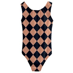 Block Fiesta Black And Cantaloupe Orange Kids  Cut-out Back One Piece Swimsuit by FashionBoulevard