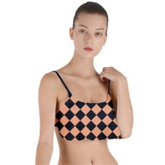 Block Fiesta Black And Cantaloupe Orange Layered Top Bikini Top  by FashionBoulevard