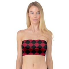 Block Fiesta Black And Carmine Red  Bandeau Top by FashionBoulevard