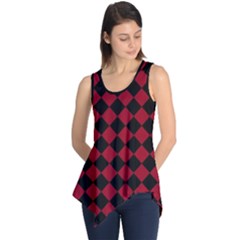 Block Fiesta Black And Carmine Red  Sleeveless Tunic by FashionBoulevard