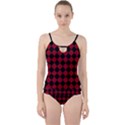 Block Fiesta Black And Carmine Red  Cut Out Top Tankini Set View1