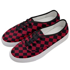 Block Fiesta Black And Carmine Red  Women s Classic Low Top Sneakers by FashionBoulevard