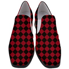 Block Fiesta Black And Carmine Red  Women Slip On Heel Loafers by FashionBoulevard