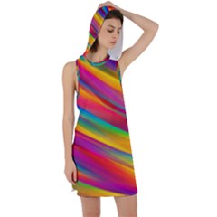 Rainbow Dreams Racer Back Hoodie Dress by retrotoomoderndesigns