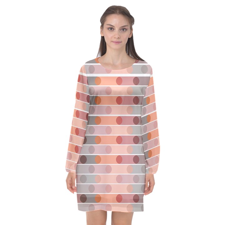 Zappwaits Long Sleeve Chiffon Shift Dress 