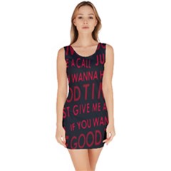 Motivational Phrase Motif Typographic Collage Pattern Bodycon Dress by dflcprintsclothing