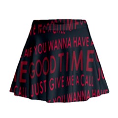 Motivational Phrase Motif Typographic Collage Pattern Mini Flare Skirt by dflcprintsclothing